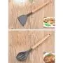 Silicone Kitchenware Set Of 8 Cooking Spoon Shovel Wooden Handle Spatula Kitchen Set