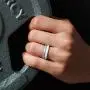 ThunderFit Thin and Stackable Silicone Rings, 8 Rings / 4 Rings / 1 Ring - Silicone Wedding Bands for Women - Diamond Pattern