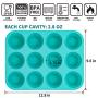 Silicone Muffin Pan Set - Cupcake Pans 12 Cups Silicone Baking Molds,BPA Free 100% Food Grade, Pinch Test Approved, Pack of 2