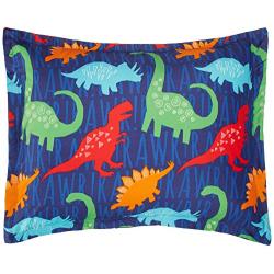 AmazonBasics Easy-Wash Microfiber Kids Bed-in-a-Bag Bedding Set - Twin, Multi-Color Dinosaurs