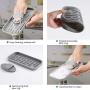 Ecoart Silicone Sponge Holder Tray, Dishwashing Brush Holder, Sponge Caddy, Kitchen Sink Organizer,Bathroom Organizer,with Silicone Cleaning Brush (Gray)