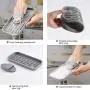 Ecoart Silicone Sponge Holder Tray, Dishwashing Brush Holder, Sponge Caddy, Kitchen Sink Organizer,Bathroom Organizer,with Silicone Cleaning Brush (Gray)