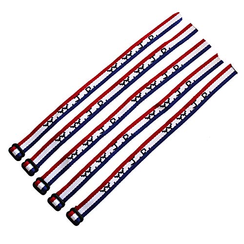 25 (2 dozen plus 1) Three Colors, Patriotic, WWJD Bracelets - What Would Jesus Do Woven Wristbands Per Pack - Religious Christian WWJD Bracelet for fundraisers Perfect for men women boys and girls