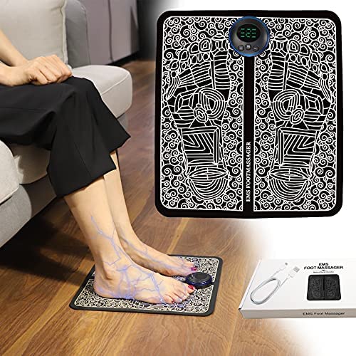 JKSHMYT EMS Leg Reshaping Foot Massager Pad,Electric Foot Massager for Plantar Fasciitis and Neuropathy,6Modes 9Intensity,Improves Circulation,Relaxation Stiffness Muscles Relieve Foot and Calf Pain