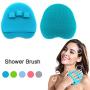 Pure Silicone Food-grade Body Brush Shower Cleansing Scrubber Gentle Exfoliating Glove Soft Bristles (Blue)