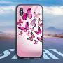 iPhone X/XS Case, Protective Heavy Duty Case with Tempered-Glass Back Case for iPhone X/XS 5.8 Inch (Butterflies Bottom)