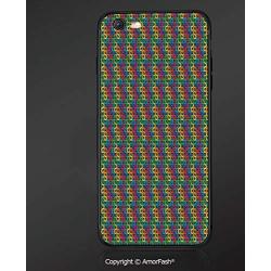 Printing Compatible with Apple iPhone 6/iPhone 6S,4.7",Anti-Scratch Back,Abstract,Rainbow Colored Twisted Lines Around Dots Surreal Expressionist Illustration Print,Multicolor