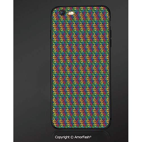 Printing Compatible with Apple iPhone 6/iPhone 6S,4.7&quot,Anti-Scratch Back,Abstract,Rainbow Colored Twisted Lines Around Dots Surreal Expressionist Illustration Print,Multicolor