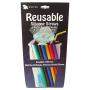 WOVTE 6-Pack BPA Free Reusable Silicone Straws with 2 Cleaning Brushes for 20oz 30oz YETI RTIC Tumblers and Smoothies Milkshakes