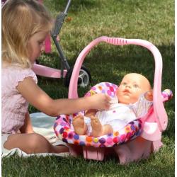 Doll Toy Car Seat - Pink Dot