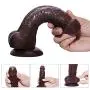 Realistic Ultra-Soft Dildo for Beginners with Flared Suction Cup Base for Hands-Free Play, Flexible Dildo Lifelike Silicone Dual Density Mens Penis Cock Dong Anal Sex Toys for Masturbation Anal Play