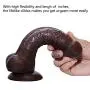 Realistic Ultra-Soft Dildo for Beginners with Flared Suction Cup Base for Hands-Free Play, Flexible Dildo Lifelike Silicone Dual Density Mens Penis Cock Dong Anal Sex Toys for Masturbation Anal Play