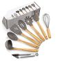 Kitchen Utensils Set 8-pieces Cooking Tools kitchenware Non-stick Silicone Cookware With Tong Spoon Spatula Pasta Server Whisk,see