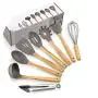 Kitchen Utensils Set 8-pieces Cooking Tools kitchenware Non-stick Silicone Cookware With Tong Spoon Spatula Pasta Server Whisk,see