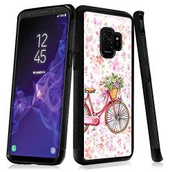Samsung Galaxy S9 Case,Flexible Soft TPU Cover Shell,Slim Silicone Black Rubber Non-Slip Durable Design Protective Phone Case for Samsung Galaxy S9 -Bicycle
