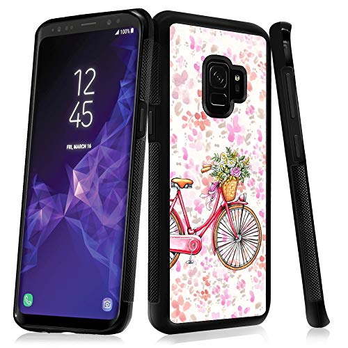 Samsung Galaxy S9 Case,Flexible Soft TPU Cover Shell,Slim Silicone Black Rubber Non-Slip Durable Design Protective Phone Case for Samsung Galaxy S9 -Bicycle
