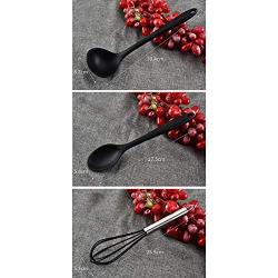 Kitchen Supplies Home Cooking Shovel Silicone Kitchenware 11-Piece Non-Stick Kitchen Spoon Shovel Tool Accessories (Color : Black)