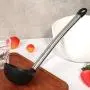 Silicone Cooking Utensils Kitchen Utensil, Silicone Kitchenware Non-Stick Cooking Utensils with Stainless Steel Handle - Soup Spoon