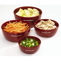 KitchenAid Prep Bowls with Lids, Set of 4, Red