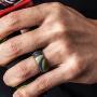 ThunderFit Silicone Rings, 7 Rings / 1 Ring Wedding Bands for Men - 8.7 mm Wide - 2.5mm Thick