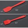 Premium Quality Silicone Kitchen Utensil Set, Heat Resistant, Hygienic, Non Stick, Durable Baking Gift Utensils, 5 pack, Slotted Turner, Tongs, Spatula, Whisk and Basting Brush (Red)