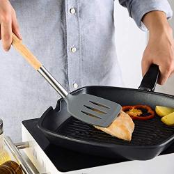 JunbosiKitchenware Kitchenware Set Food Grade Silicone Solid Wood Handle Kitchenware 6 Piece Set Non-Stick Cooking Spoon Shovel Set