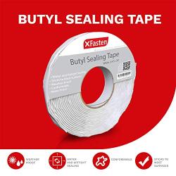 XFasten Butyl Seal Tape, White, 1/8-Inch x 3/4-Inch x 30-Foot, Leak Proof Putty Tape for RV Repair, Window, Boat Sealing, Glass and EDPM Rubber Roof Patching