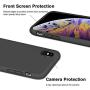 iPhone Xs Case, iPhone X Case, Anuck Soft Silicone Gel Rubber Bumper Case Anti-Scratch Microfiber Lining Hard Shell Shockproof Full-Body Protective Case Cover for iPhone X/Xs 5.8" 2018 - Black