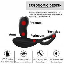 LEVETT Anals Plug Vibrator Male Cock Ring Prostate Massaging 11+11 Vibration Modes Rechargeble Wireless Penis Sex Toy with Remote Control