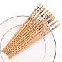 Hiware 10 Pairs Reusable Chopsticks Set Include 5 Pairs Metal Stainless Steel Spiral Chopsticks and 5 Pairs Natural Bamboo Chopsticks 8.8 Inches, Easy to Hold