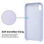 Anuck iPhone XR Case, Anti-slip Liquid Silicone Gel Rubber Bumper Case with Soft Microfiber Lining Cushion Slim Hard Shell Shockproof Protective Case Cover for Apple iPhone XR 6.1" 2018 - Light Purple