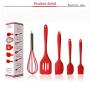 Cooking Spoon Shovel Whisker Brush Kitchen Tool Silicone Kitchenware Set of 5 pcs