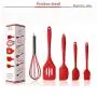 Cooking Spoon Shovel Whisker Brush Kitchen Tool Silicone Kitchenware Set of 5 pcs