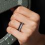 ThunderFit Womens Triangle Diamond Stackable Rings 4 Pack Thin Silicone Wedding Rings - 2.5mm Wide - 2mm Thick