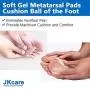 JKcare Gel Metatarsal Pads (Adhesive-Backed), Ball of Foot Cushions, Forefoot Support for Metatarsalgia, Morton’s Neuroma, Aching Feet Pain Relief- 6 Pack