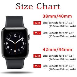 Pack 3 Compatible with Apple Watch Band 38mm 40mm 42mm 44mm Women Men, Soft Silicone Band Replacement for Apple iWatch Series 4, Series 3, Series 2, Series 1
