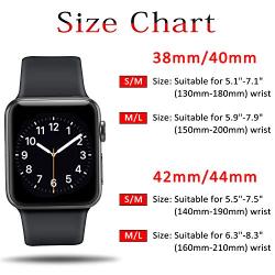 ATUP Compatible with Apple Watch Band 38mm 40mm 42mm 44mm Women Men, Soft Silicone Band Compatible with for iWatch Series 4, 3, 2, 1