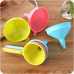 Topclouds Multi-Purpose Plastic Funnel Large Kitchen Supplies Mixed Color Without Handle