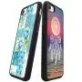 iPhone 7 8 Case, Blue Flower Shock-Absorption TPU Rubber Bumper iPhone 7 8 Case, Ultra Thin Slim Protective Cover for iPhone 7 8-Black