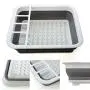 Draining rack folding silicon draining basket draining basket slim kitchenware easy dish storage dish stand stand drainer chopstick stand with monotone storage Northern Europe bicolor basket