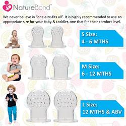 NatureBond Silicone Teat Sac (6 PCS) for Baby Food/Fruit Feeder | BPA Free, Lead Free, Latex Free & Phthalates Free & All Sizes Included