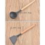 SKYyao Kitchen utensil set Wooden Handle Silicone Kitchen utensils 6 piece set non stick spatula scraping spoon kitchen tools cooking kitchenware silicone + beech wood