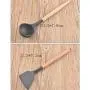 SKYyao Kitchen utensil set Wooden Handle Silicone Kitchen utensils 6 piece set non stick spatula scraping spoon kitchen tools cooking kitchenware silicone + beech wood