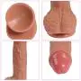 Realistic Dildos with Suction Cup,Double Layer Silicone Flexible Lifelike Penis for Hands-Free Anal Play Vaginal G Spot Stimulator Adult Sex Toys Female Masturbation