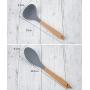 Elm handle non-stick soup spoon set of silicone kitchenware set of 5 high temperature cooking spoon shovel