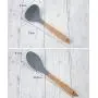 Elm handle non-stick soup spoon set of silicone kitchenware set of 5 high temperature cooking spoon shovel