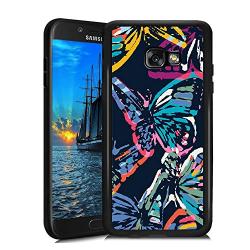 Samsung Galaxy A3 2017 Case,Flexible Soft TPU Cover Shell,Slim Silicone Black Rubber Non-Slip Durable Design Protective Phone Case for Samsung Galaxy A3 2017 -Butterfly