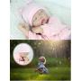 NPK Lifelike Reborn Baby Dolls Girl Soft Silicone 22 inchs 55 cm Realistic Handmade Weighted Body Pink Rabits Outfit Eyes Closed Sleeping