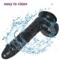 8 Inch Dildo Black Lifelike Silicone Realistic Dual Density Mens Penis Cock Dong Anal Sex Toys for Masturbation