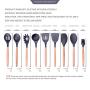 KAIDELIN Eco Friendly 9 Pieces Silicone Kitchen Utensils Set with Natural Wooden Handle Heat Resistant Non-Stick Pan Kitchenware Nonstick Spoon Scoop Soup Spoon Spatula (5)